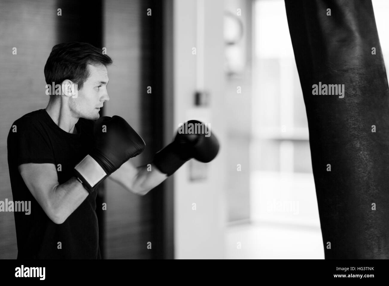 Athletic build young man Black and White Stock Photos & Images - Alamy