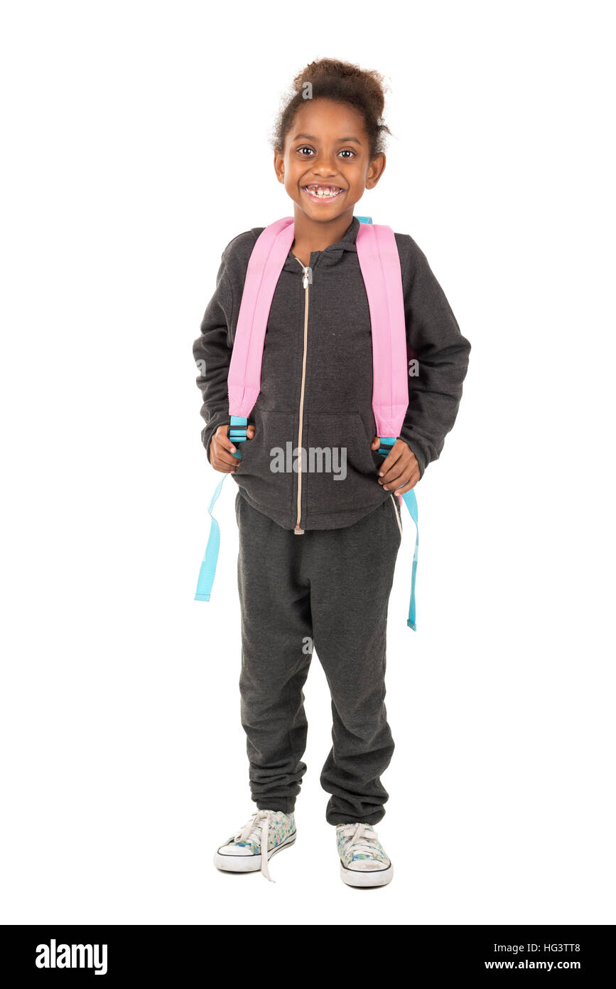 Young girl student posing isolated in white Stock Photo - Alamy