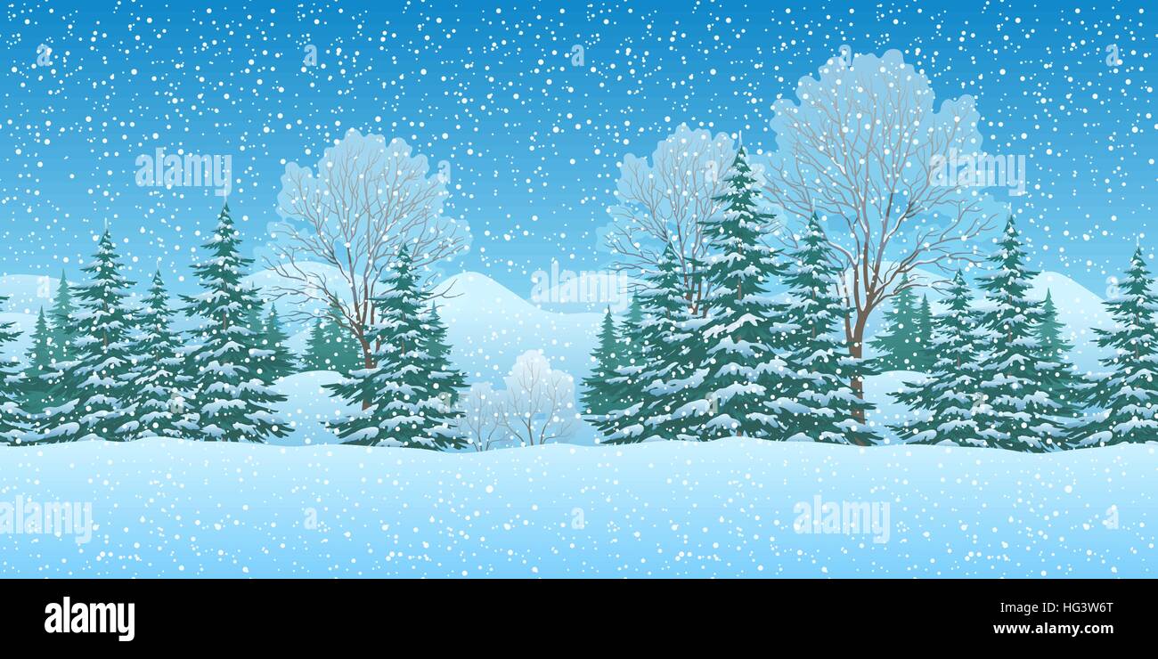 Seamless Christmas Landscape Stock Vector Image & Art - Alamy