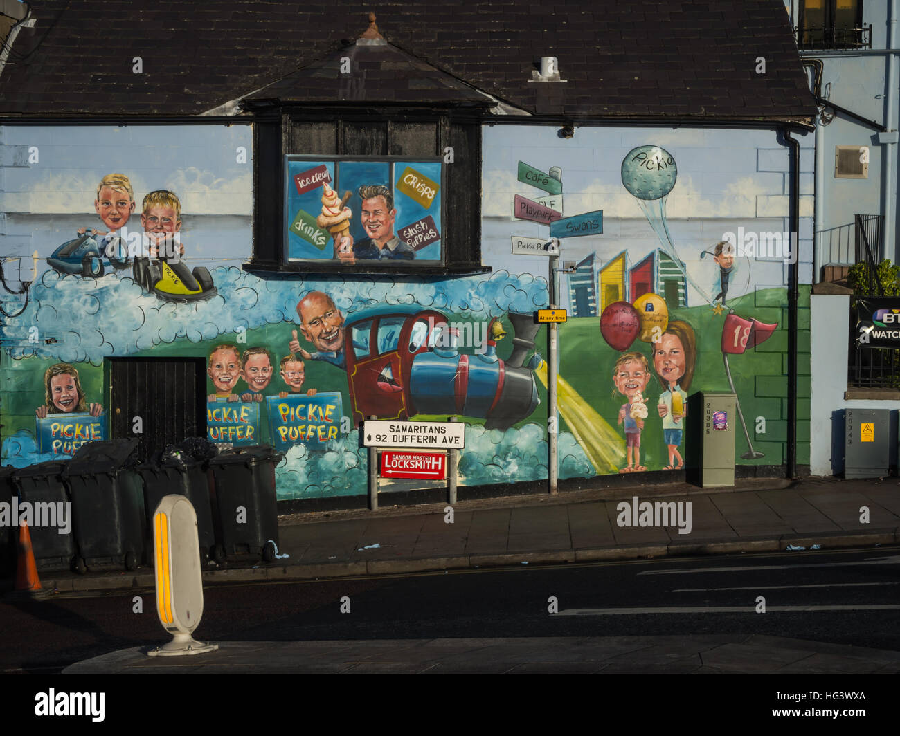 Mural on pub wall Stock Photo Alamy