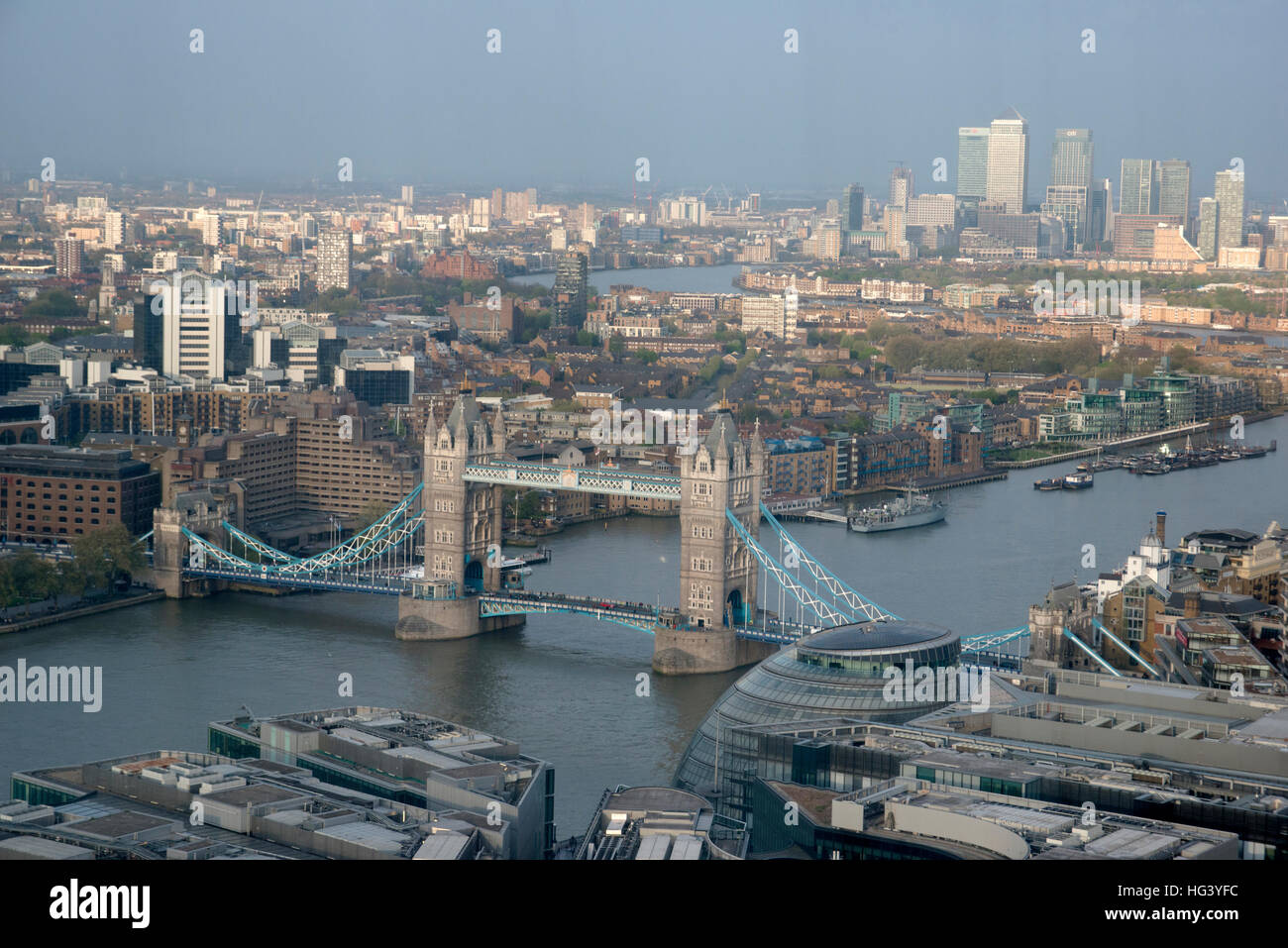 View from (halfway up) the Shard, London, SE1, UK. Stock Photo