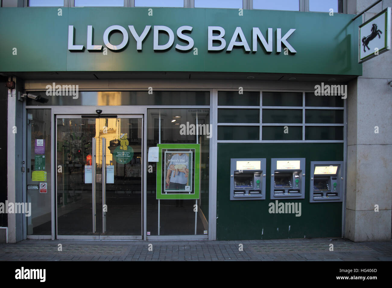 lloyds bank branch and atm in the strand london Stock Photo