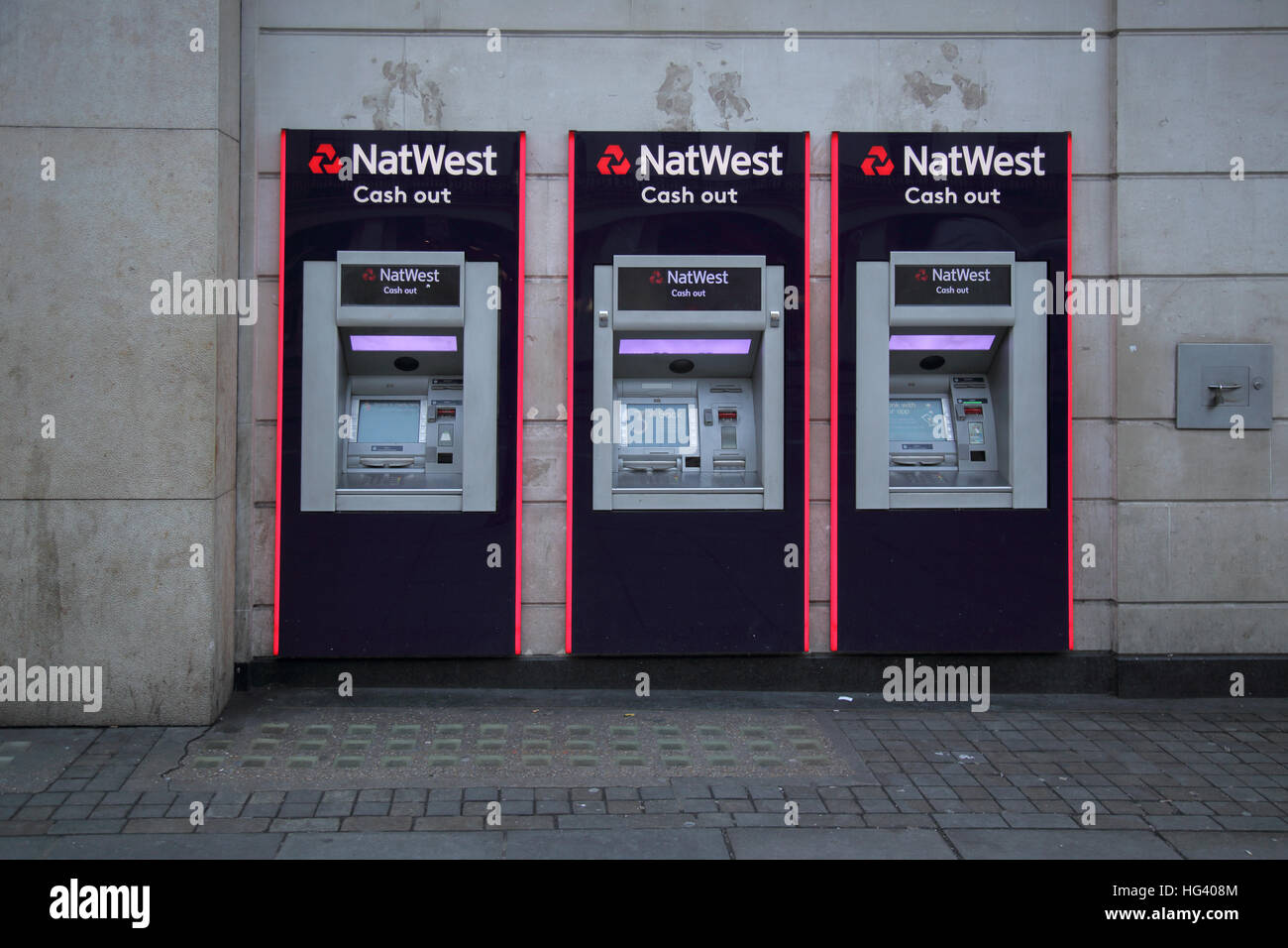 natwest atm in the strand london Stock Photo