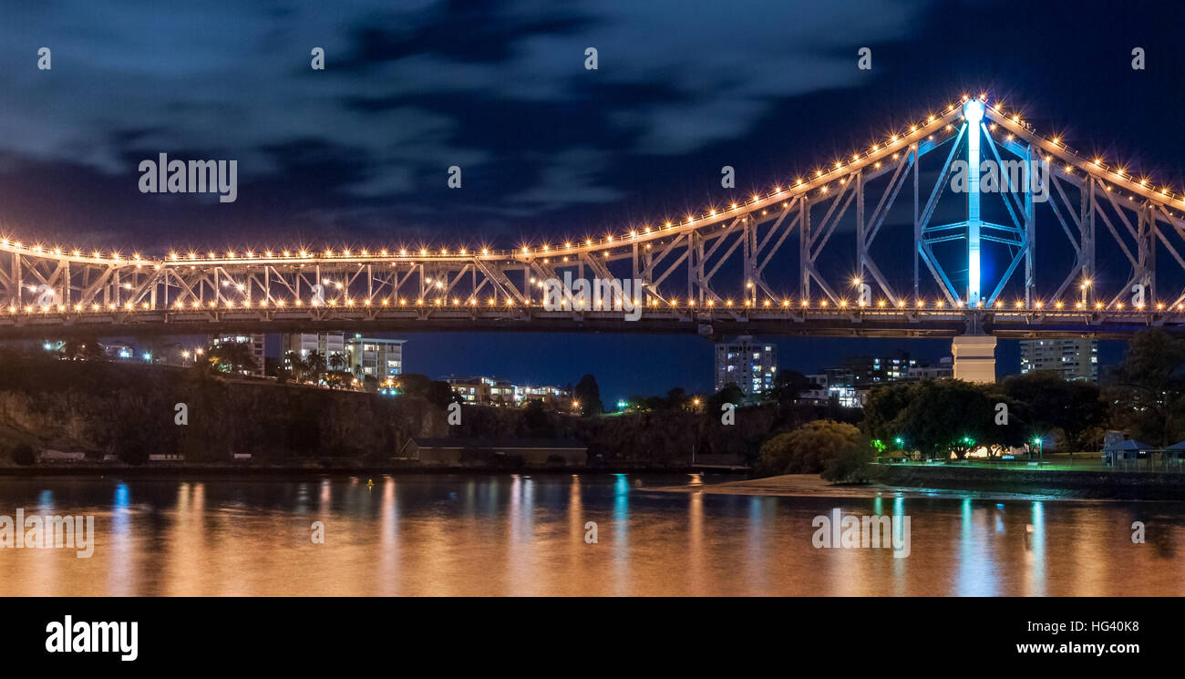 Brisbane, Story Bridge at night Stock Photo