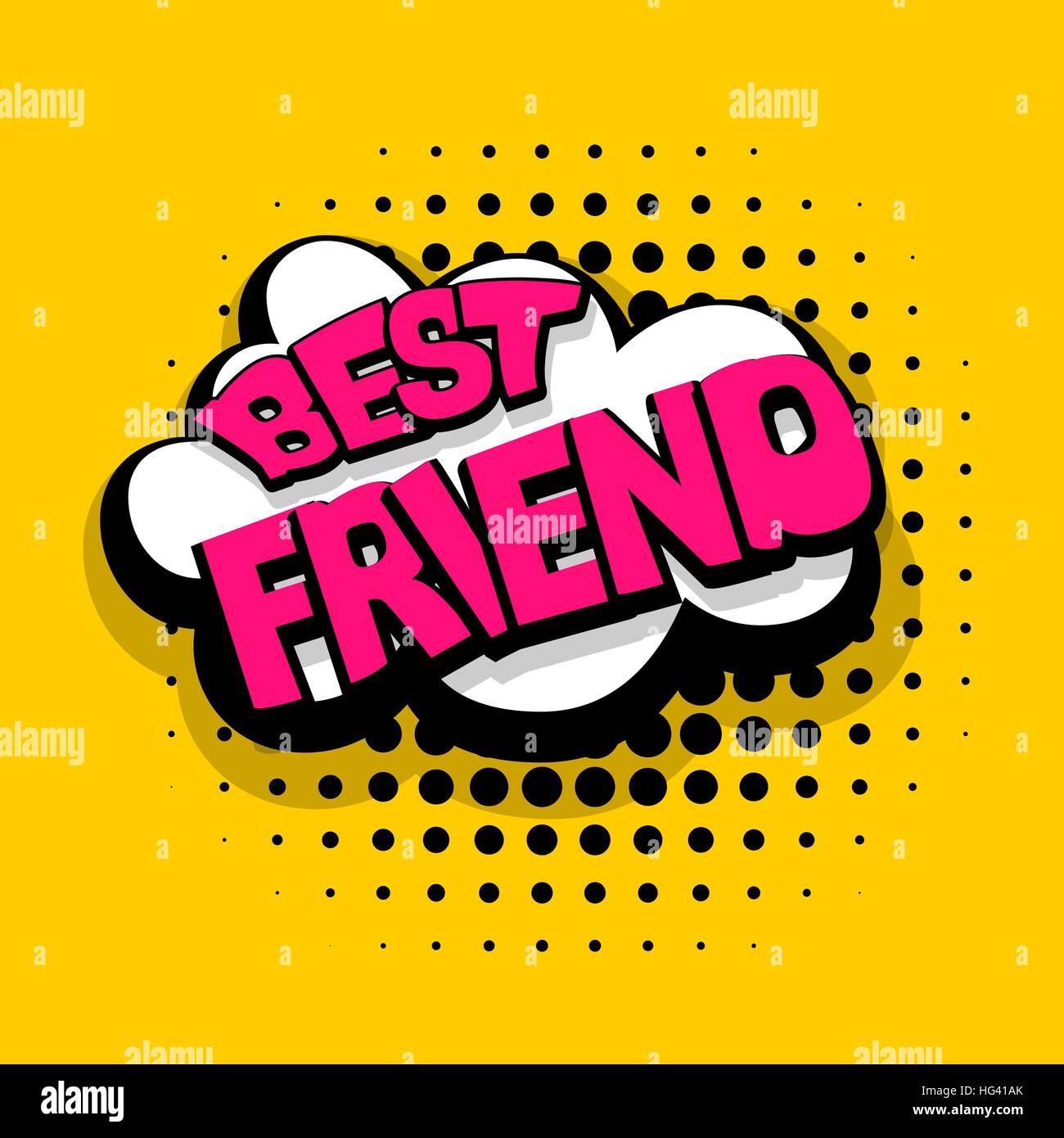 Lettering best friend comics book balloon Stock Vector Image & Art Alamy