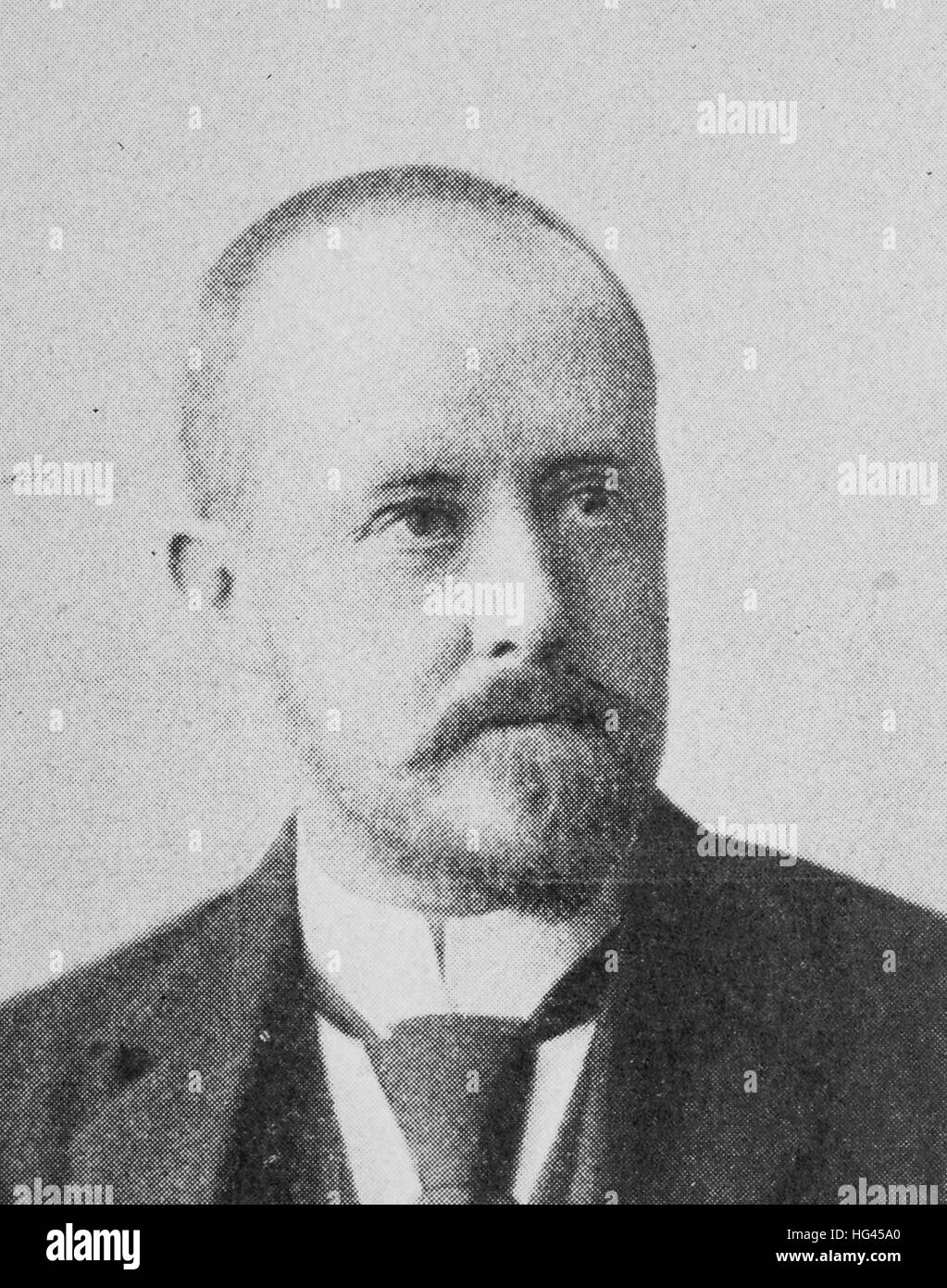 Gustav Falke, 11 January 1853 - 8 February 1916, was a German writer, reproduction of a photo from the year 1895, digital improved Stock Photo