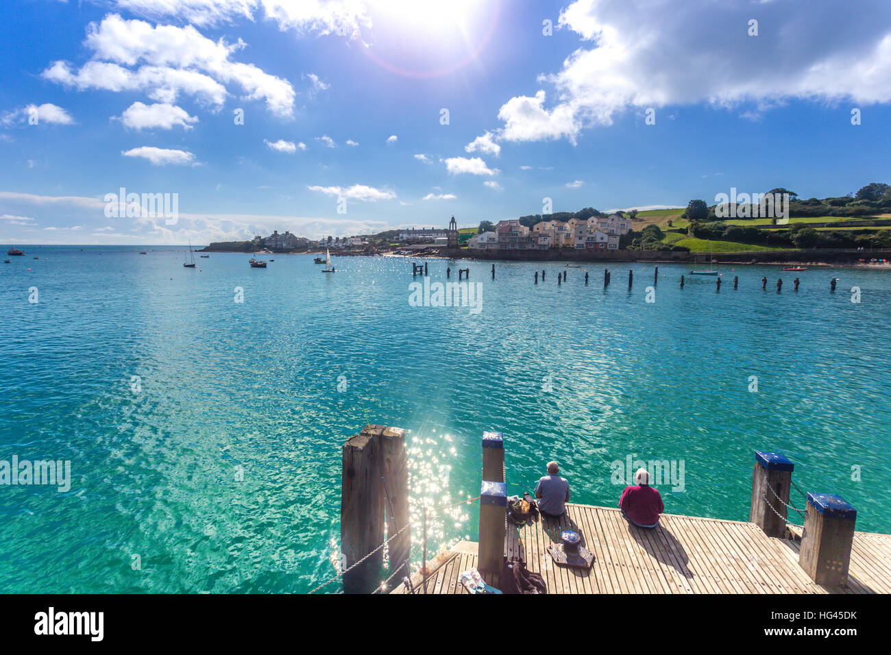 Swanage Pier in Dorset during summer, landscape Stock Photo