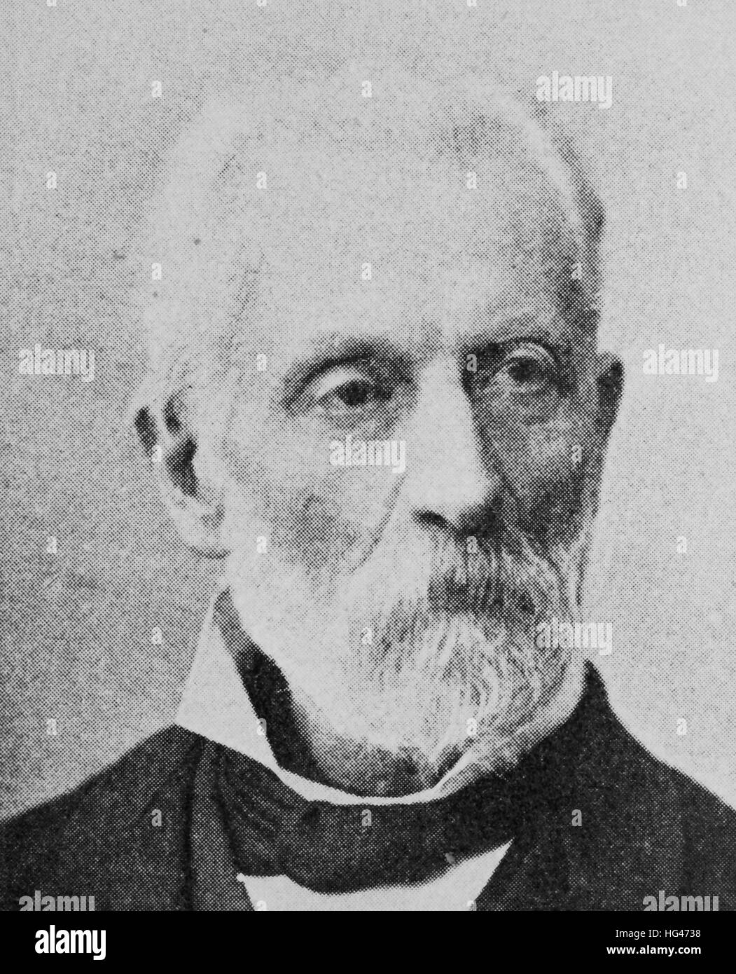 Adolf Bastian, 26 June 1826 - 2 February 1905, was a 19th-century polymath best remembered for his contributions to the development of ethnography and the development of anthropology as a discipline, reproduction of a photo from the year 1895, digital improved Stock Photo