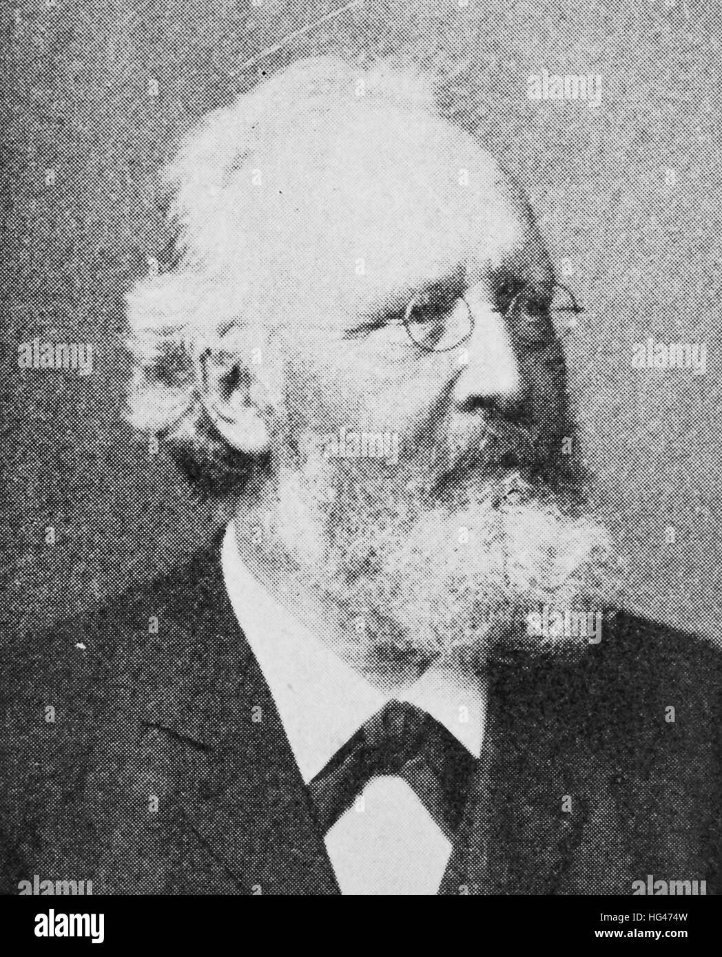 Johannes Ranke, 23 August 1836 - 26 July 1916, was a German physiologist and anthropologist, reproduction of a photo from the year 1895, digital improved Stock Photo
