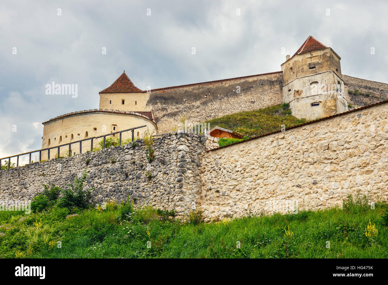 Medieval castle in Rasnov, Romania. Fortress was built between 1211 and ...