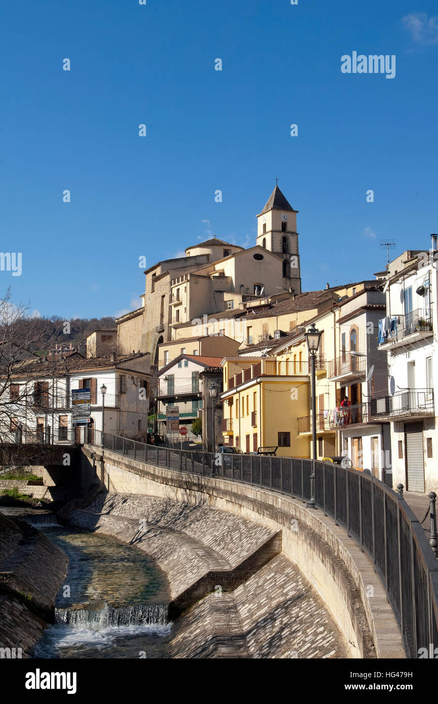 A view on Calvello village and river 