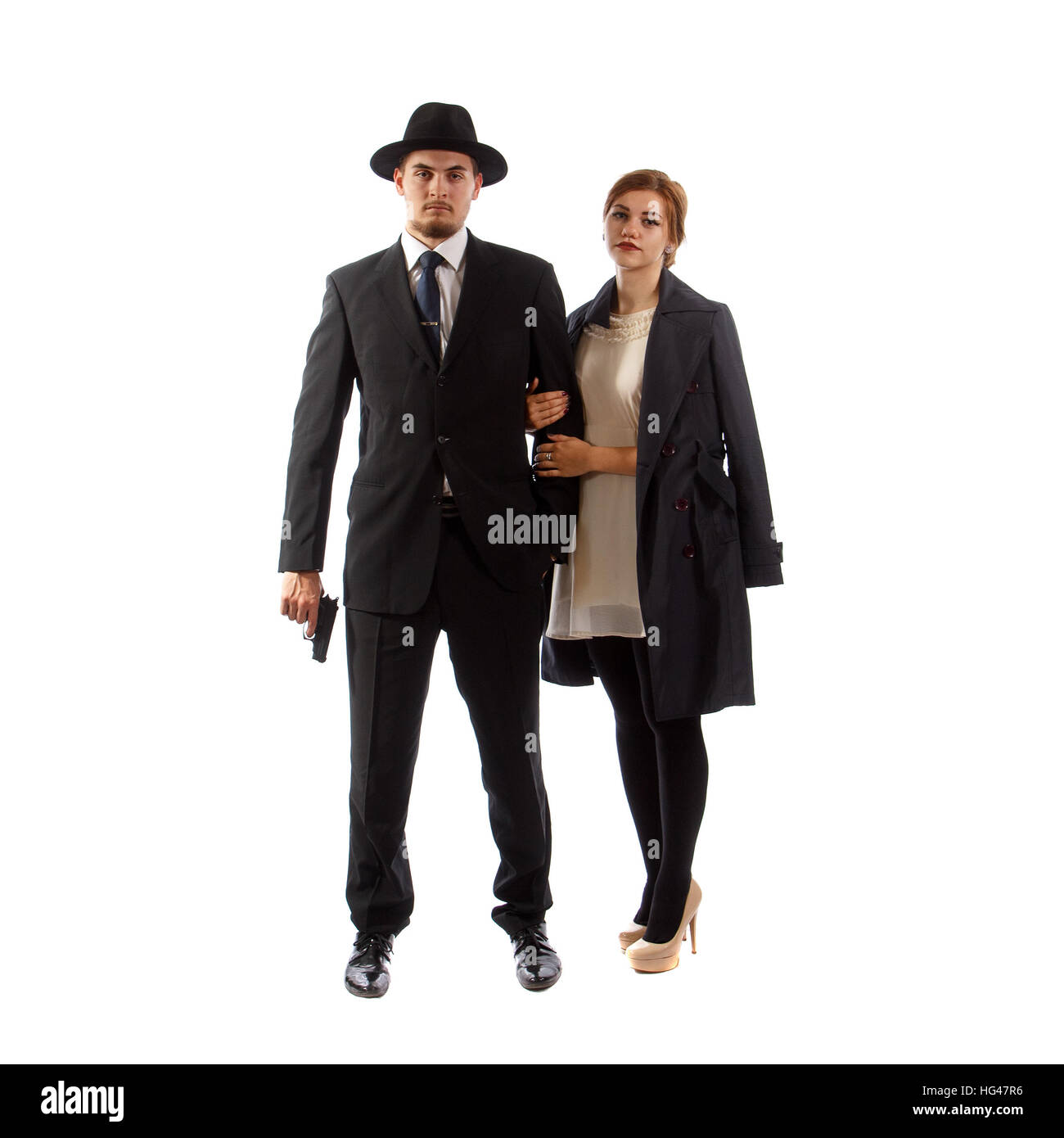 Young mafia couple Stock Photo - Alamy