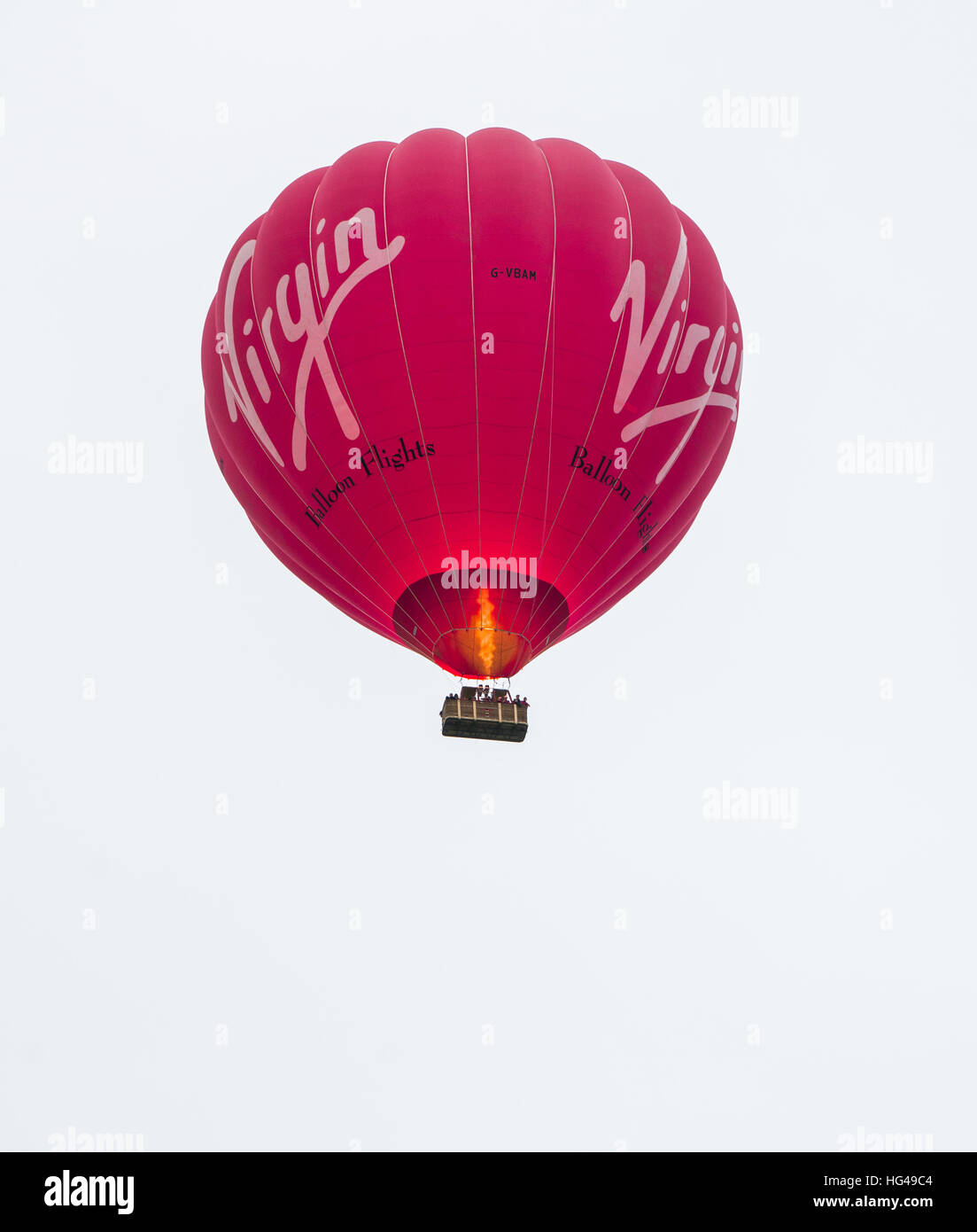 A Virgin Hot Air Balloon in flight near Bristol Stock Photo Alamy
