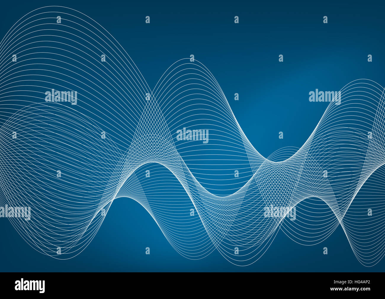 White wavy lines on a blue background Stock Photo - Alamy