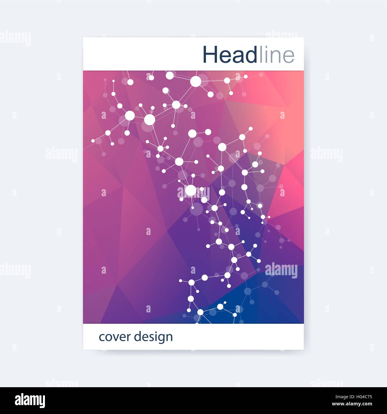 Scientific brochure design template. Vector flyer layout, Molecular ...