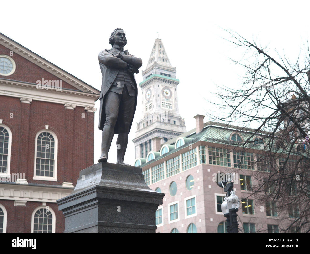 Statue of Samuel Adams, Faneuil Hall Plaza, at Congress St and North St