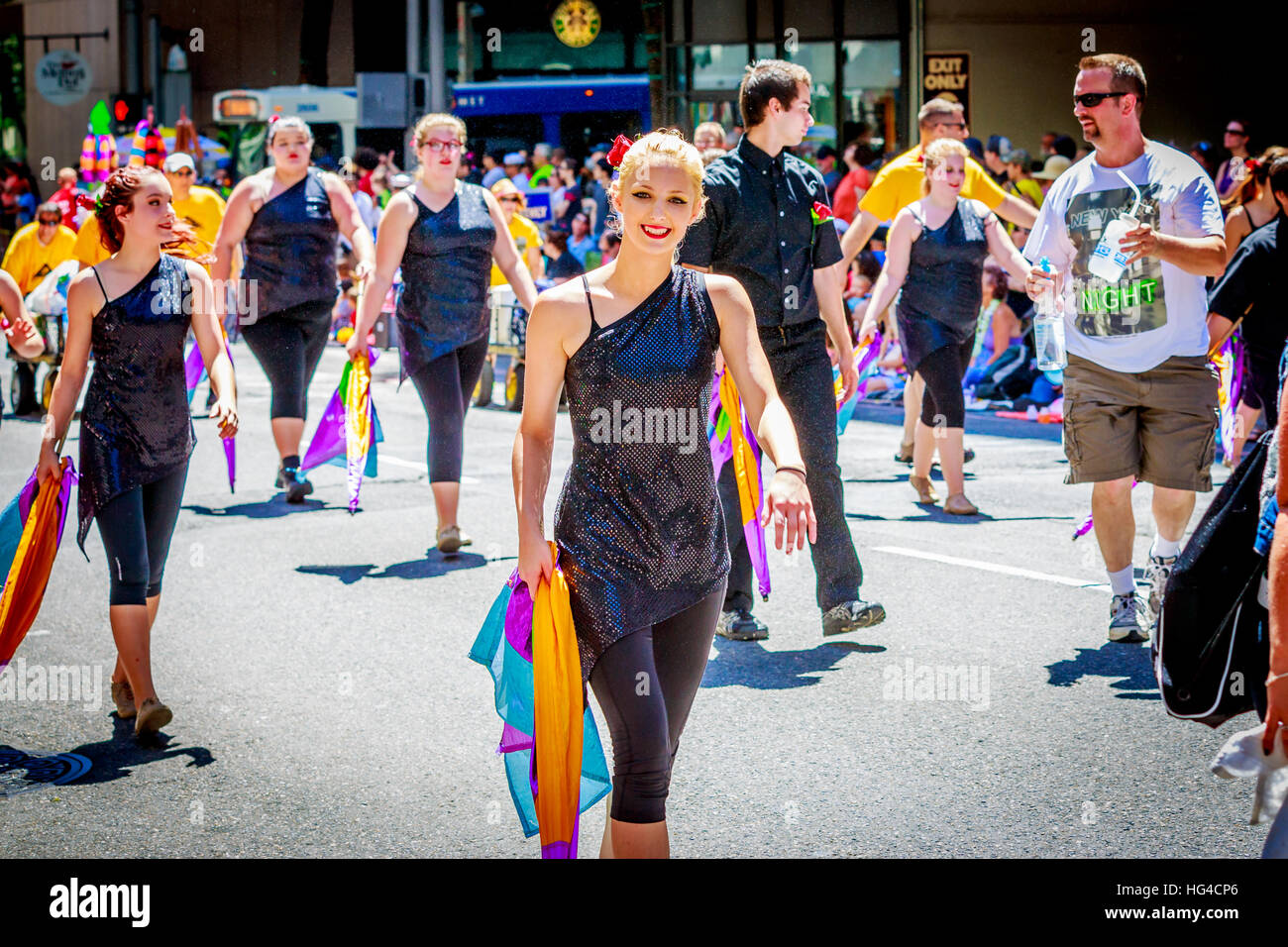 Evergreen high school marching band hires stock photography and images