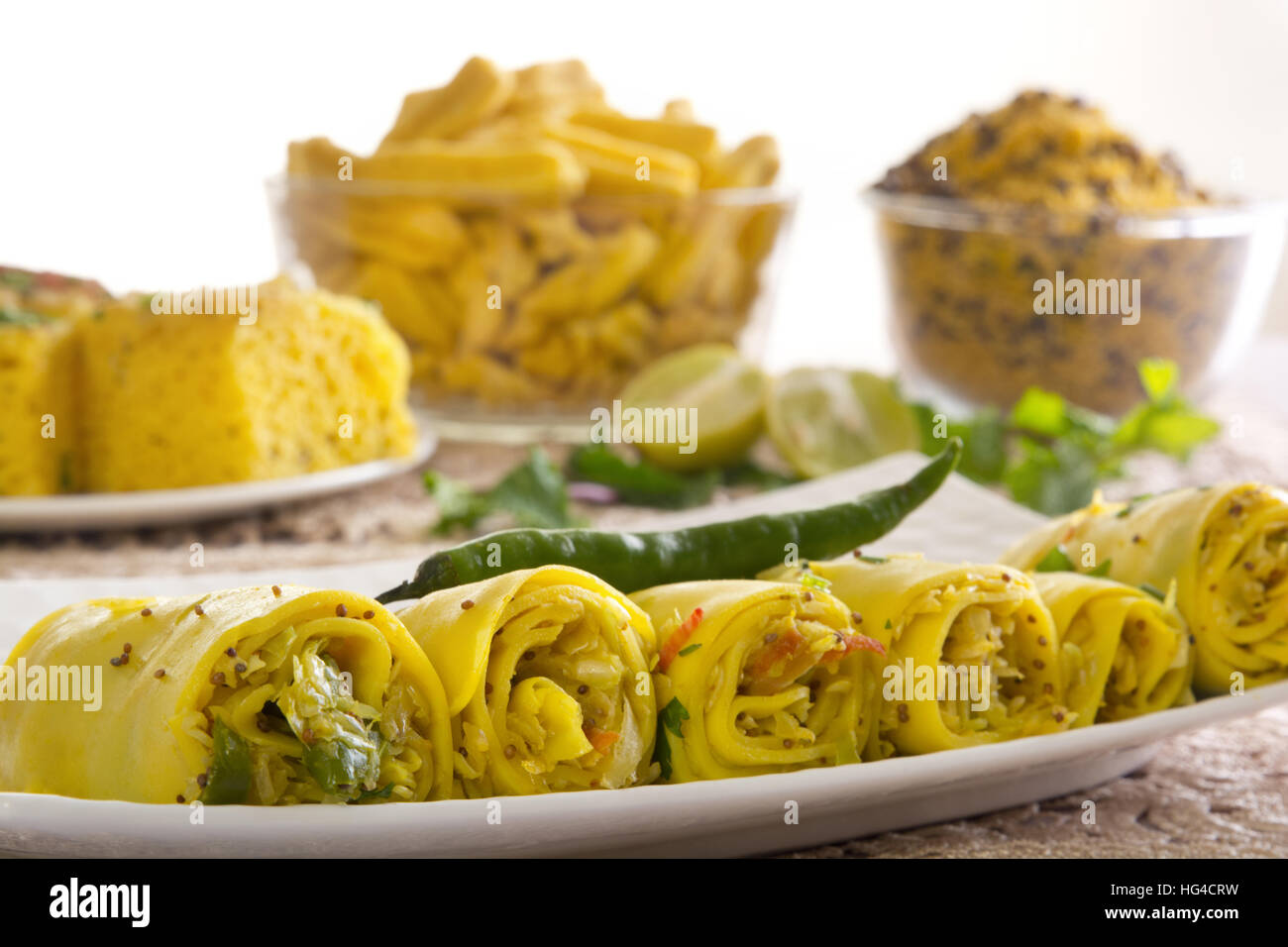 Traditional Gujarati snacks Stock Photo Alamy