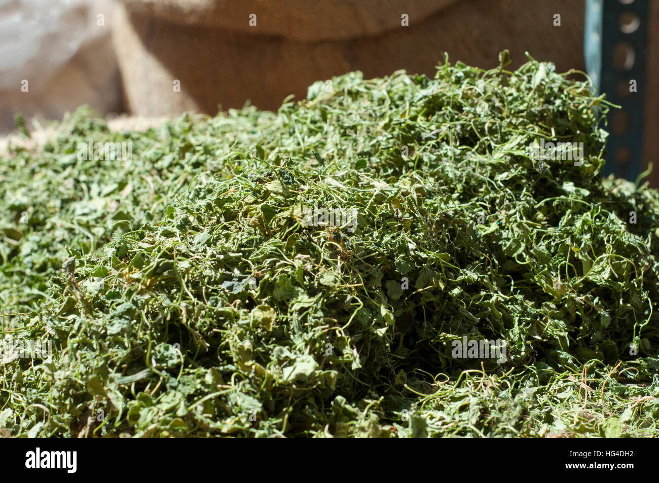 Dry Fenugreek leaves for sale at market Stock Photo Alamy