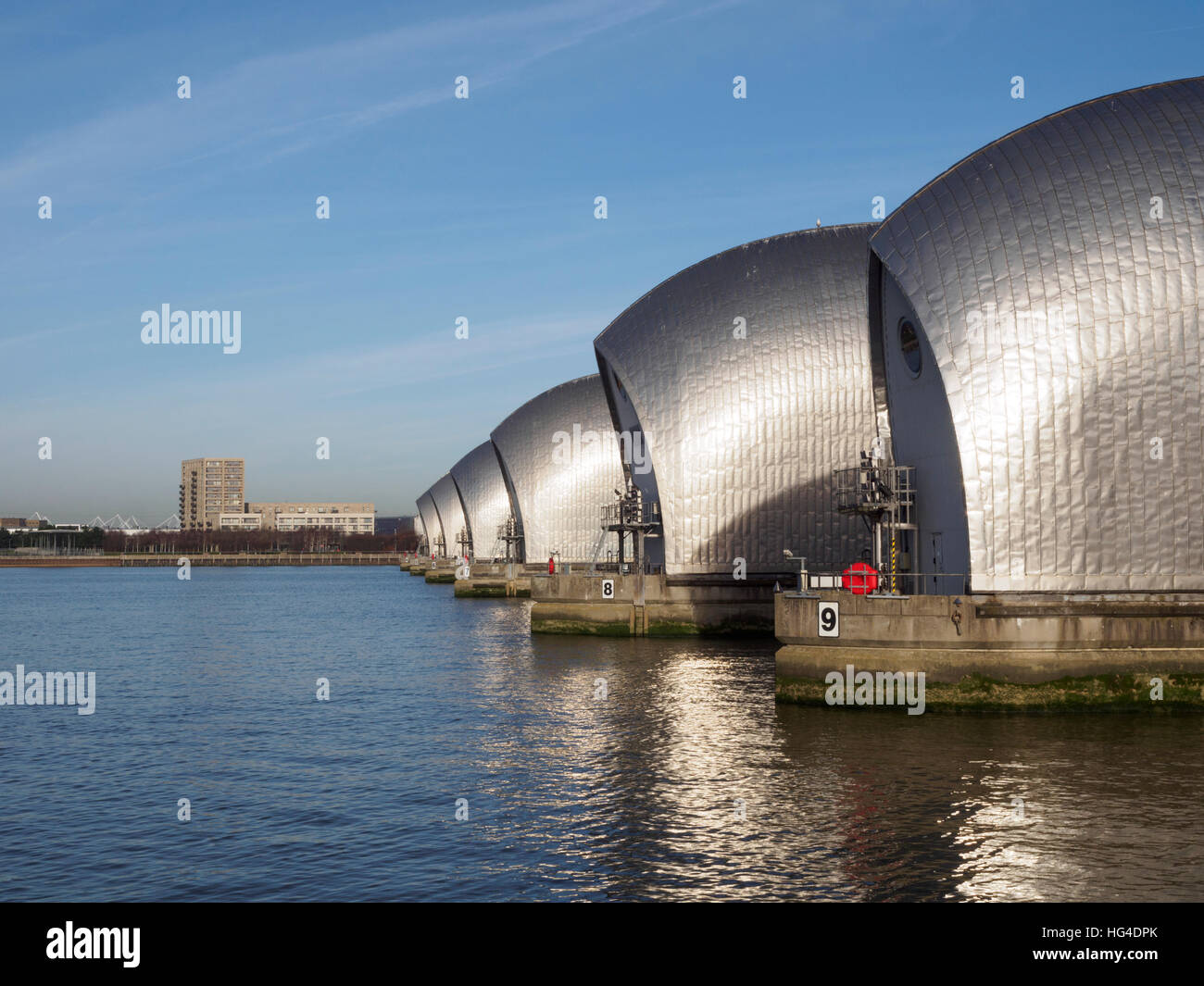 River Thames Barrier in London Stock Photo