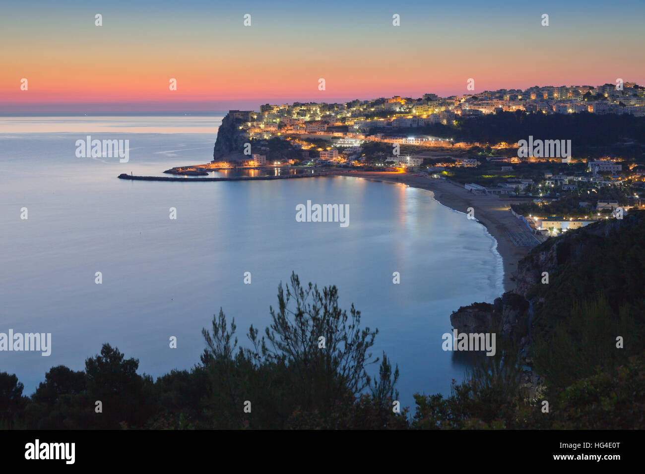 Peschici, Gargano, Foggia Province, Puglia, Italy, Mediterranean Stock Photo
