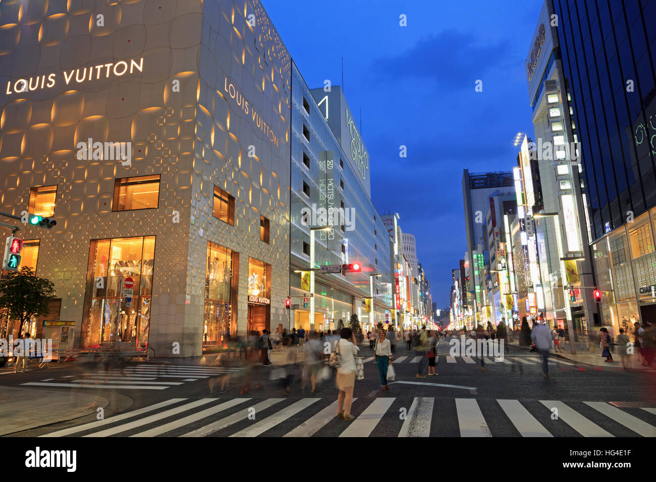 Ginza Shopping District, Tokyo, Japan, Asia Stock Photo - Alamy