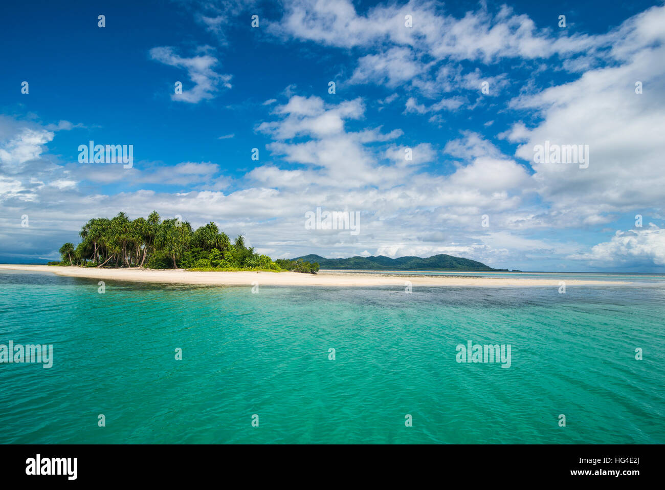 Turquoise water and white sand beach, White Island, Buka, Bougainville, Papua New Guinea, Pacific Stock Photo