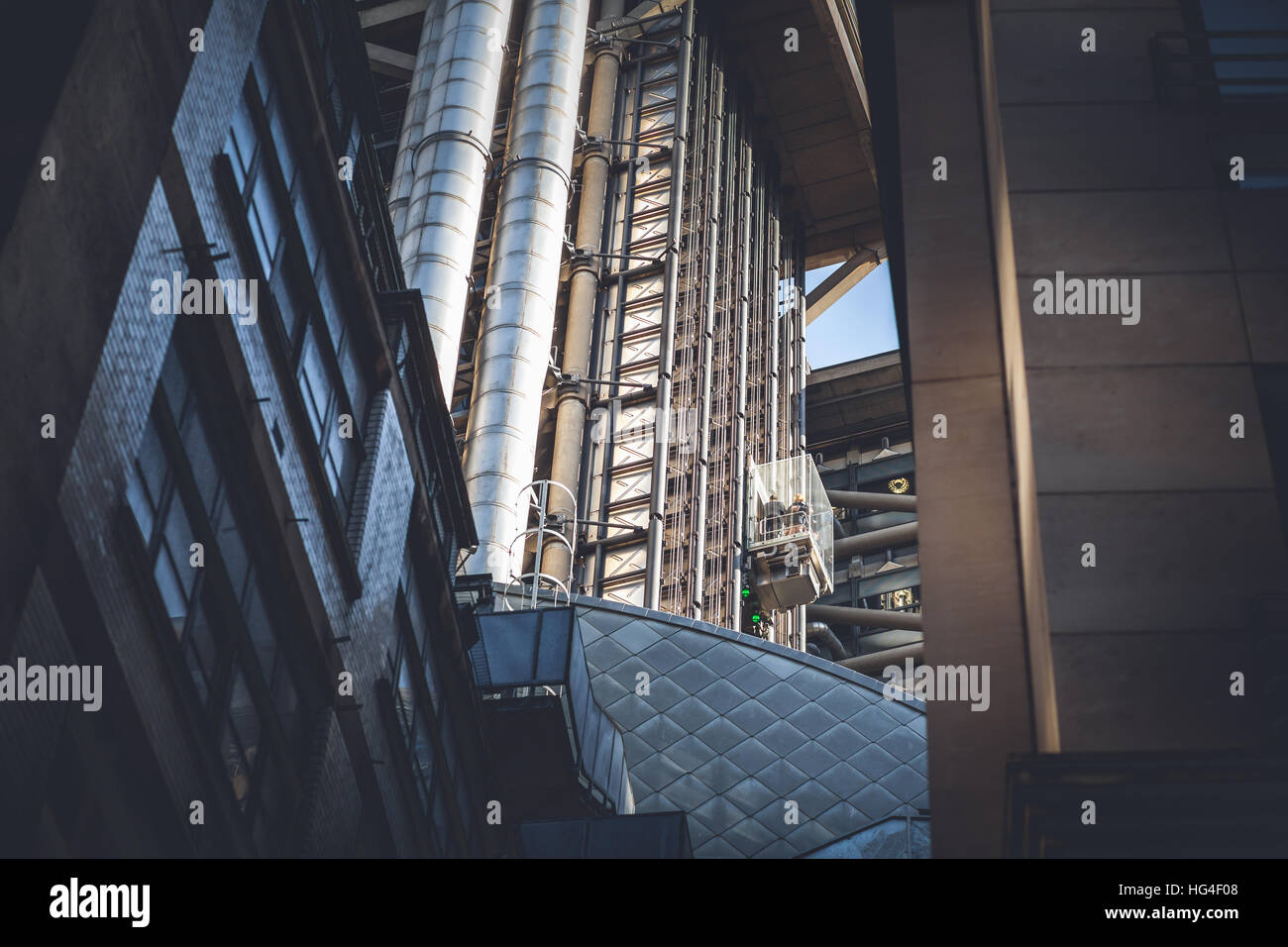 London building architecture, exterior elevator Stock Photo