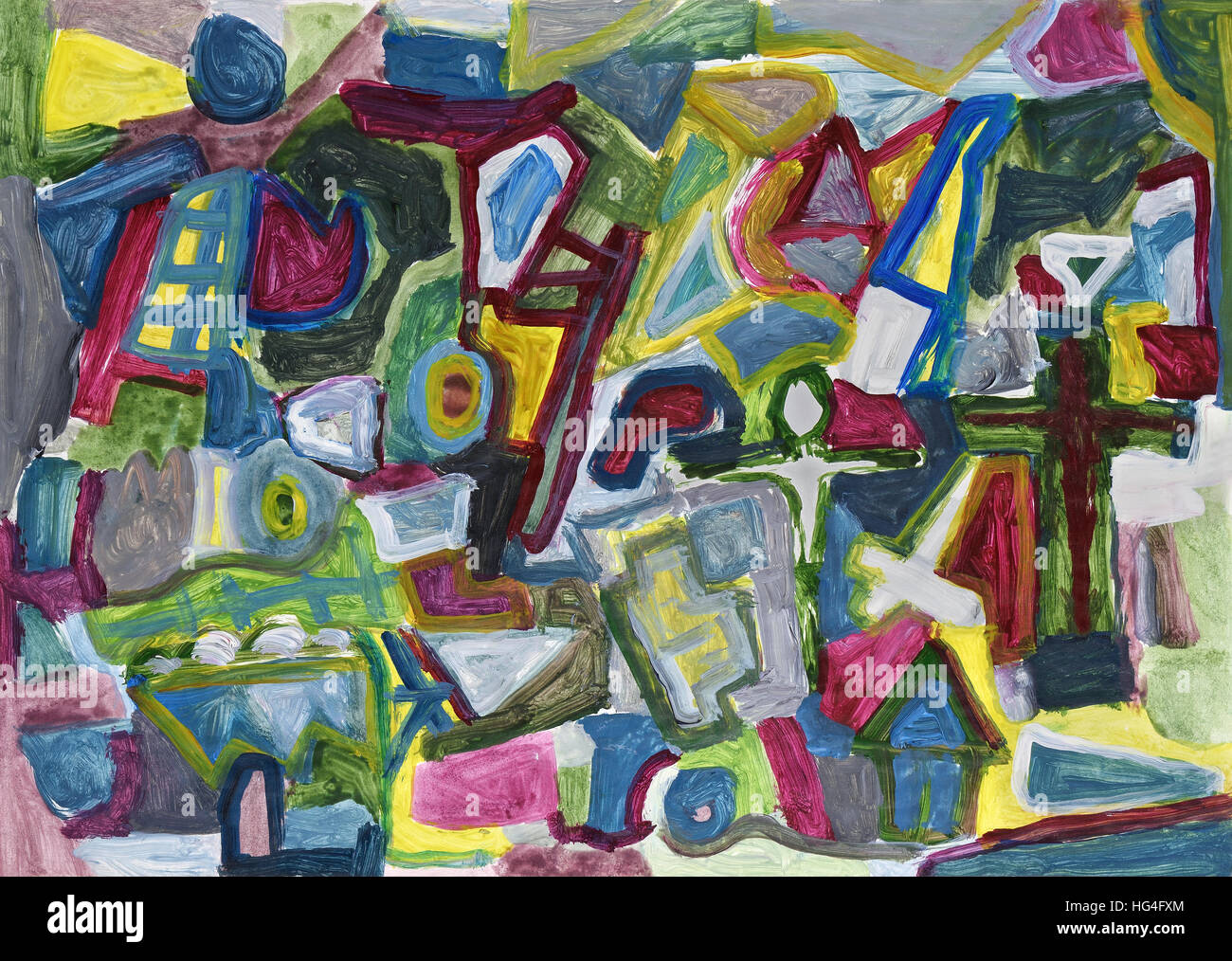 Abstract colorful hand painted background Stock Photo - Alamy