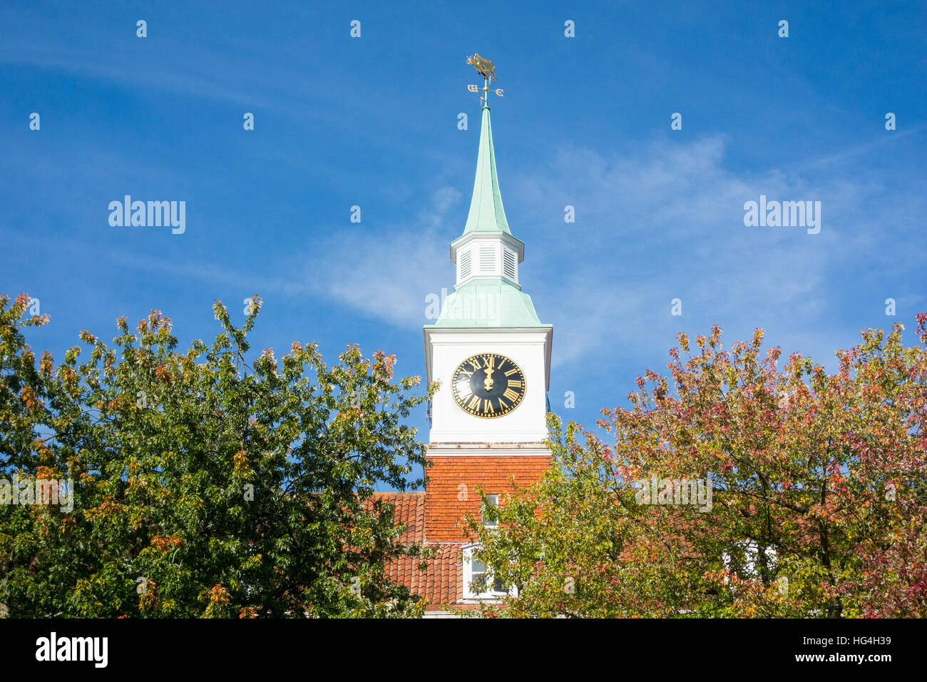 Clock tower on Hampshire county council building in Winchester