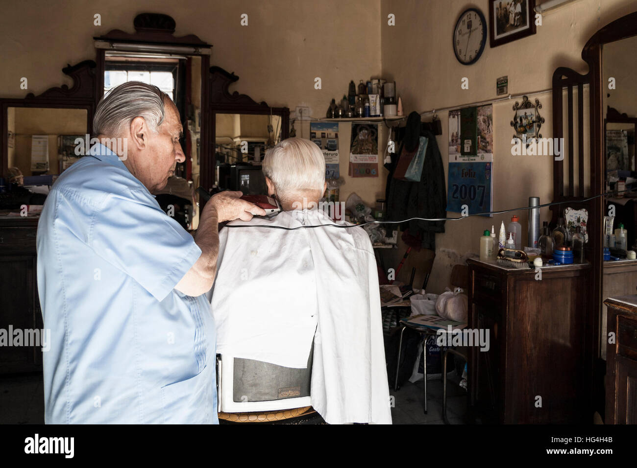 Old fashioned Barber shop in mountain village on Gran Canaria, Canary