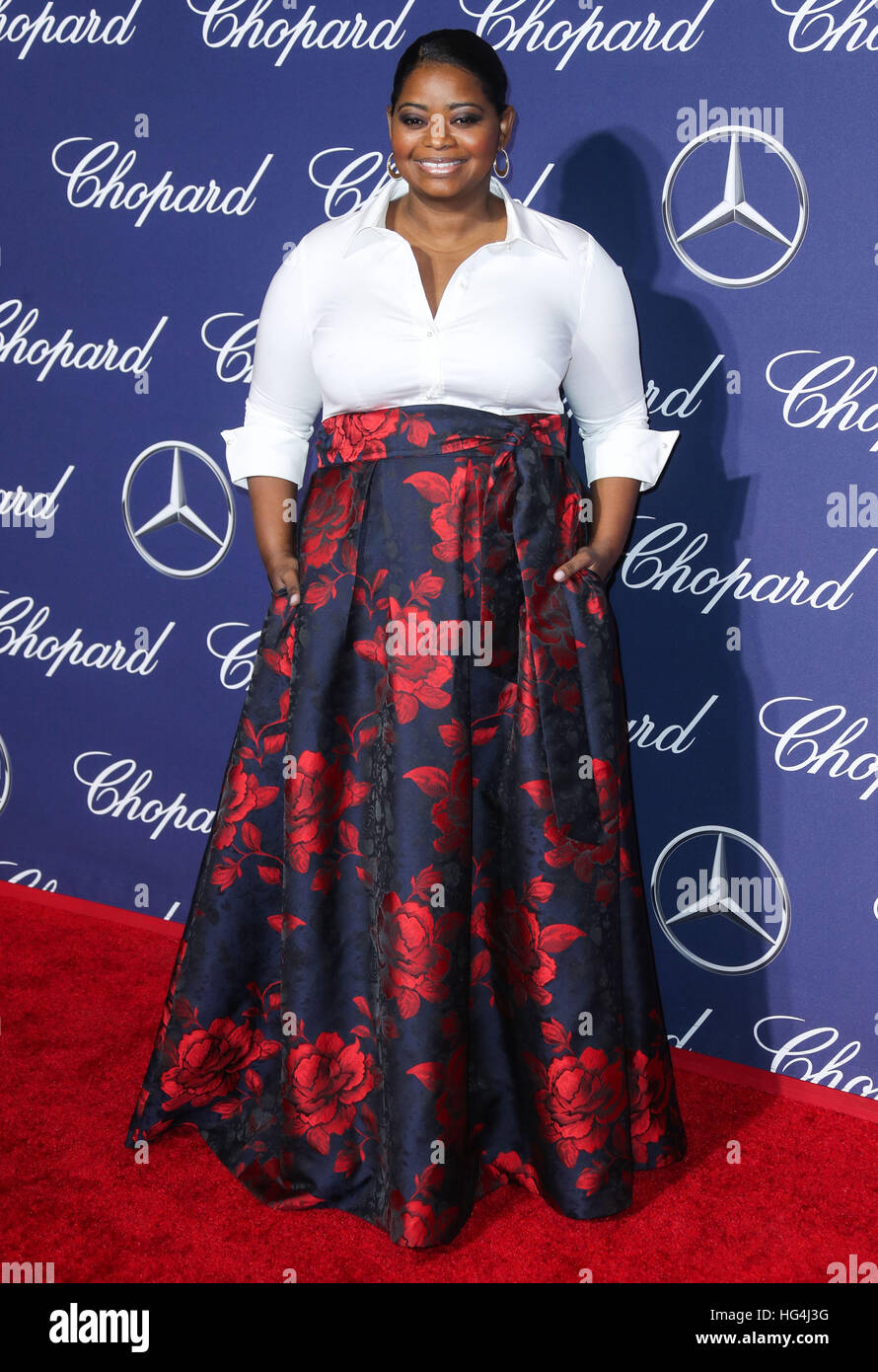 January 3rd, 2017 - Palm Springs  Octavia Spencer attends the 28th Annual Palm Springs International Film Festival Film Awards Gala. Stock Photo