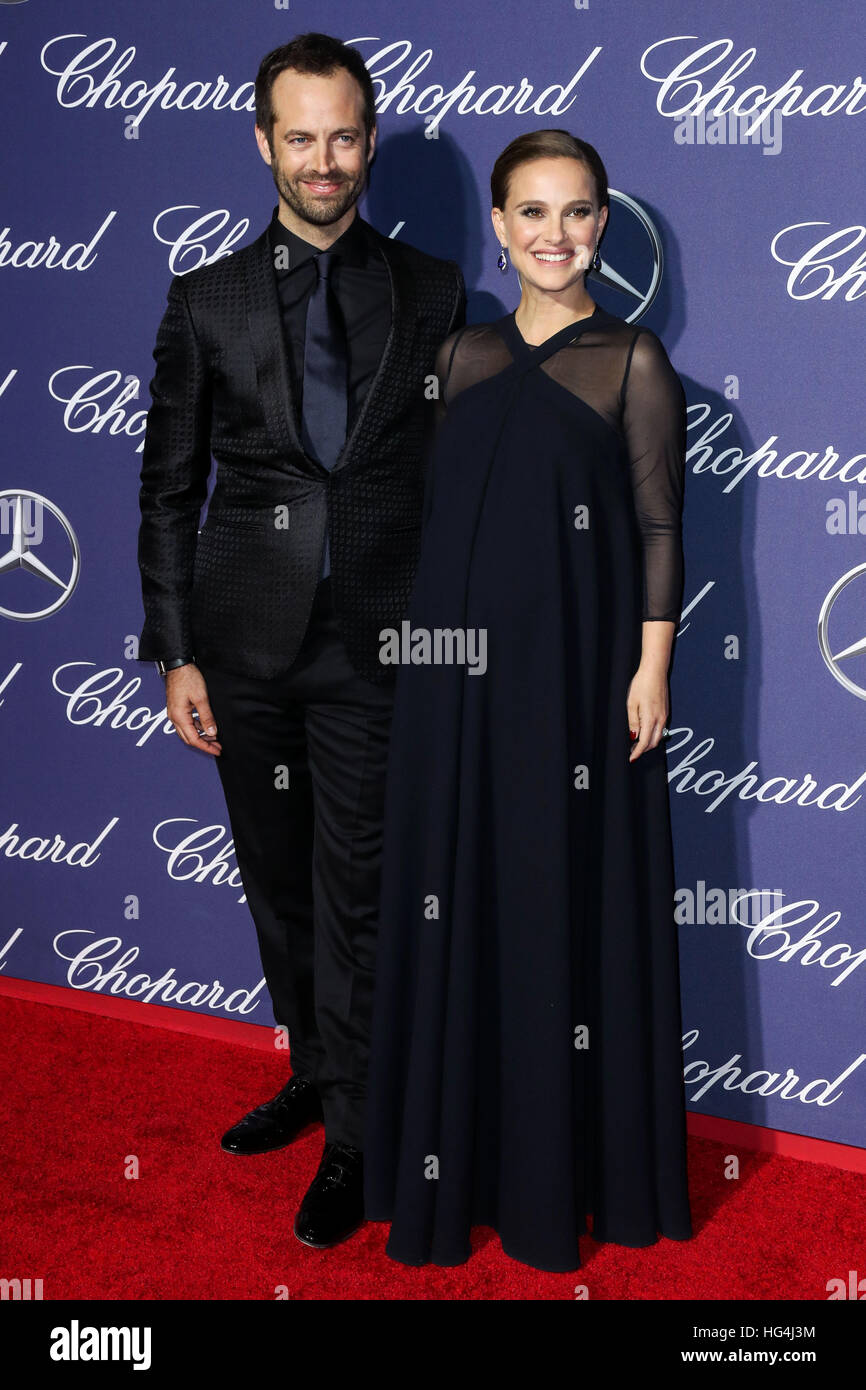 January 3rd, 2017 - Palm Springs  Benjamin Millepied, Natalie Portman attend the 28th Annual Palm Springs International Film Festival Film Awards Gala Stock Photo