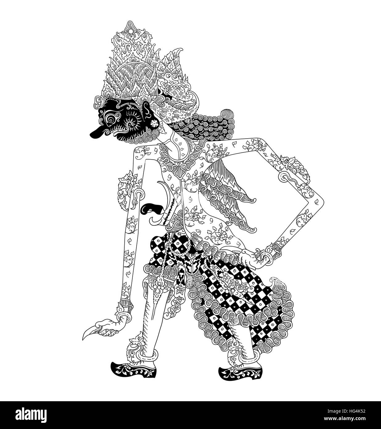 Batara Bayu, a character of traditional puppet show, wayang kulit from