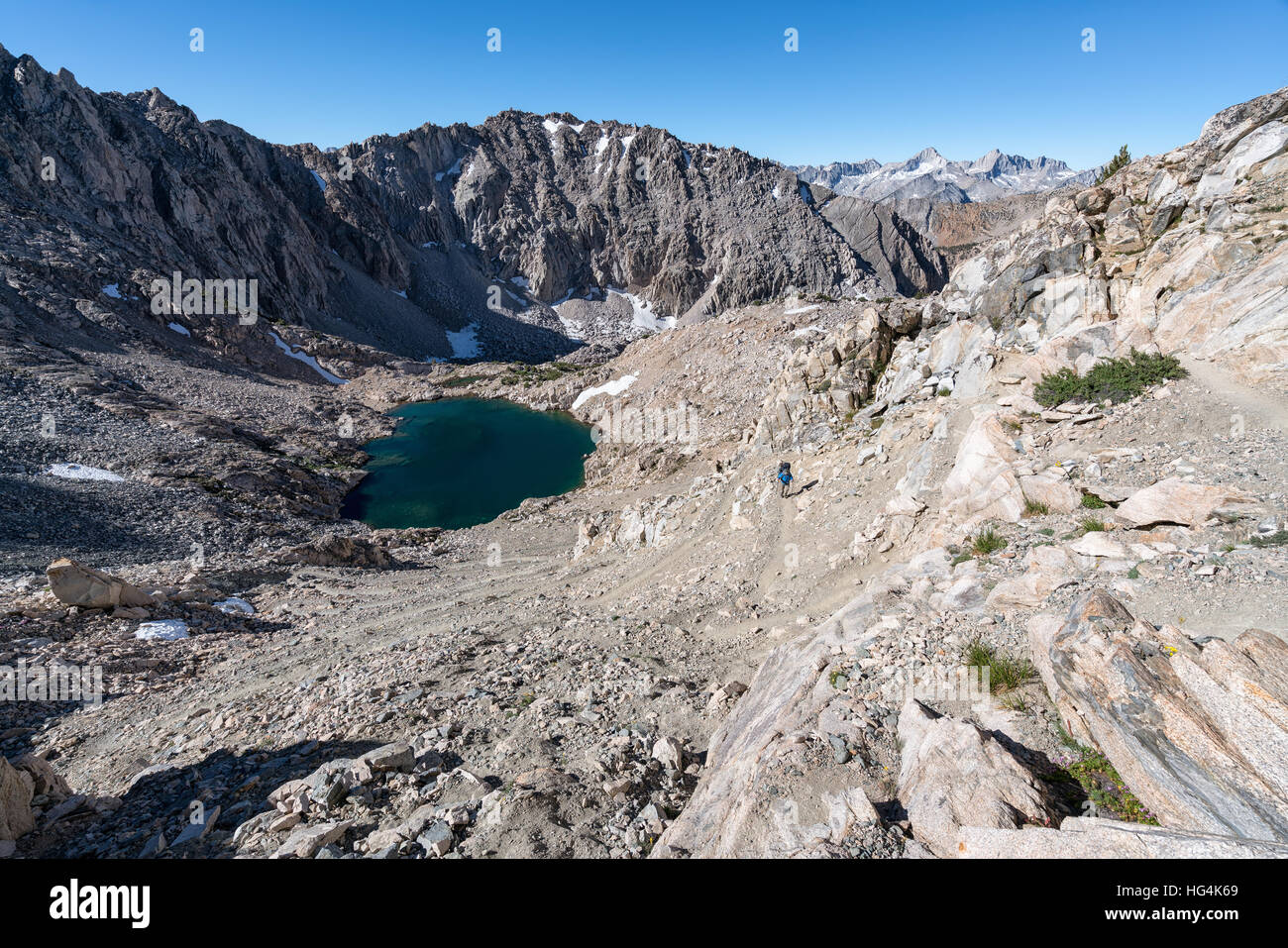 Descending from Glen Pass, Kings Canyon National Park, California, United States of America, North America Stock Photo