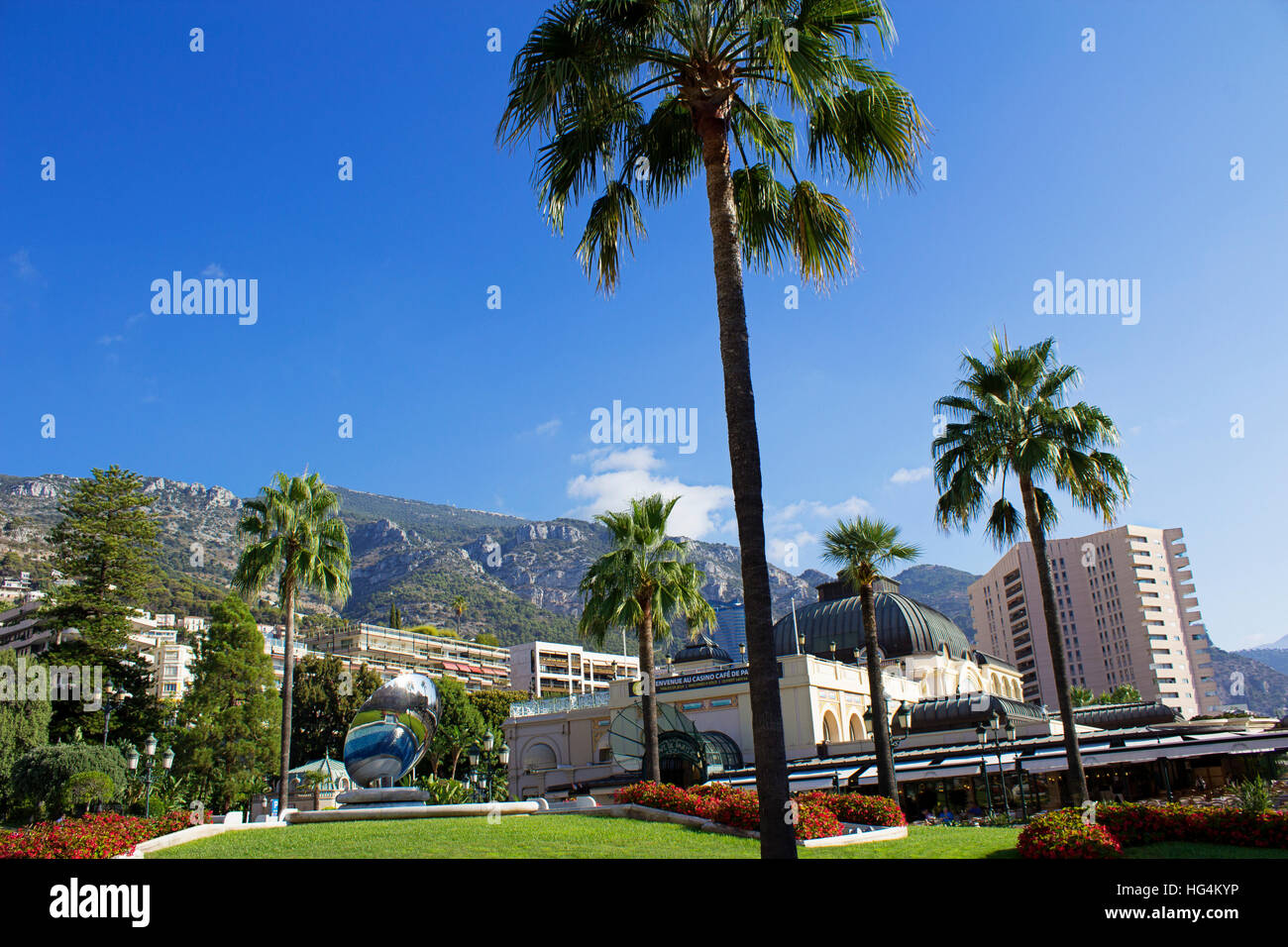 France cote d'azur panoramic view of Monte carlo harbour, with skyscrapers