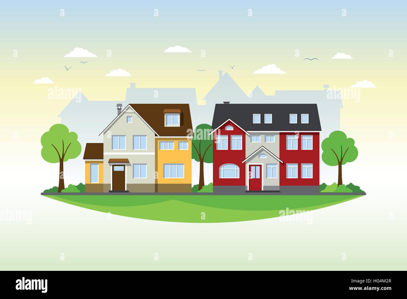 beautiful country houses Stock Vector Image & Art - Alamy