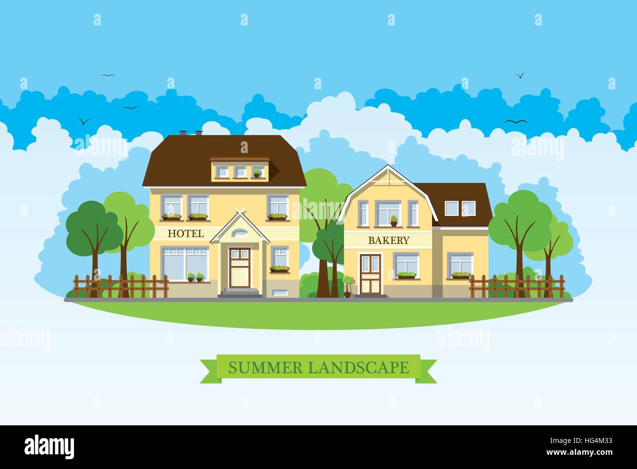 beautiful country houses Stock Vector Image & Art - Alamy