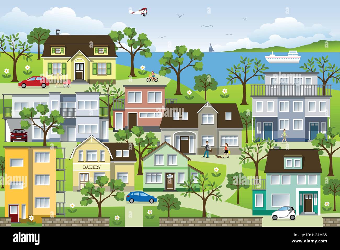 Suburbs vector vectors Stock Vector Images - Alamy