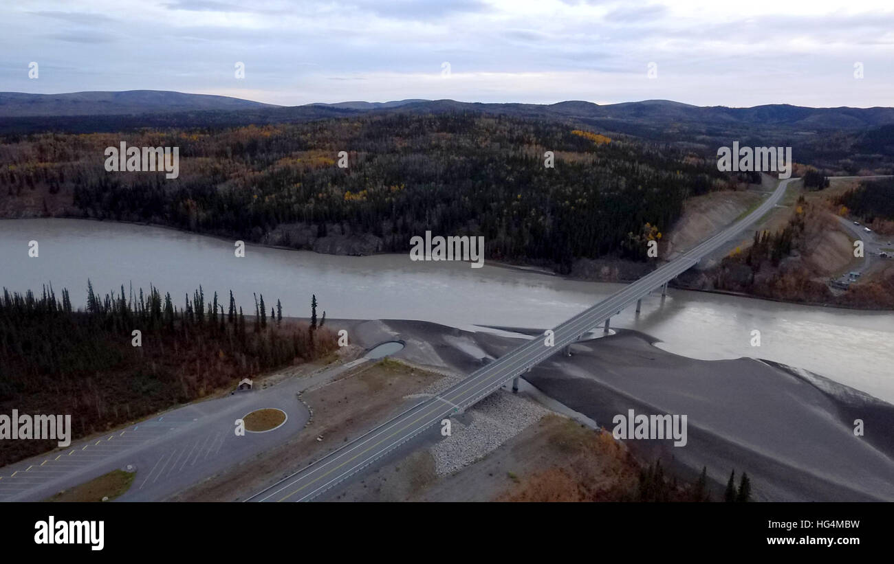 Alaska Highway bridge crossing the Tanana River just south of Tok