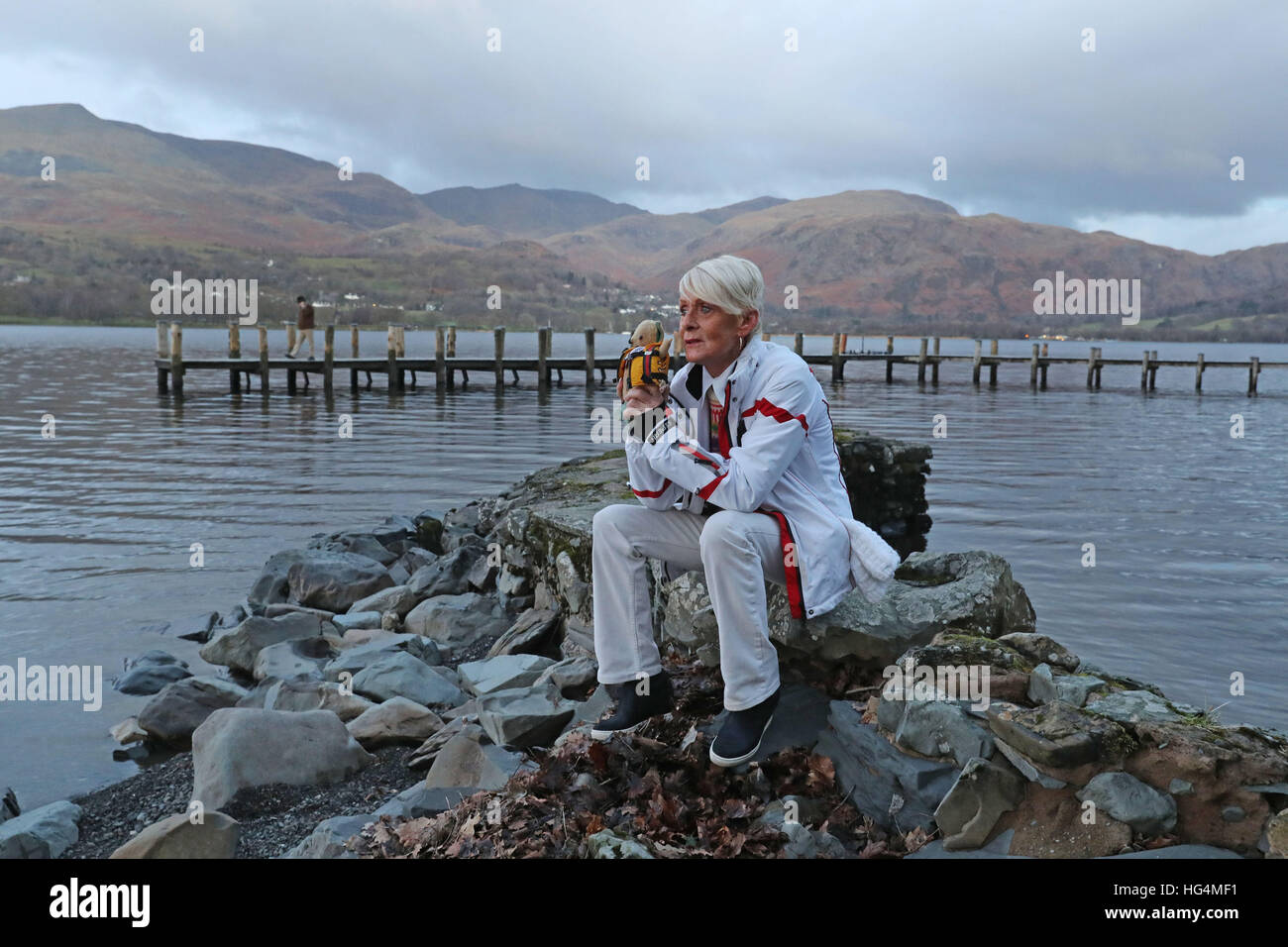 Jet powered bluebird boat lake coniston hires stock photography and