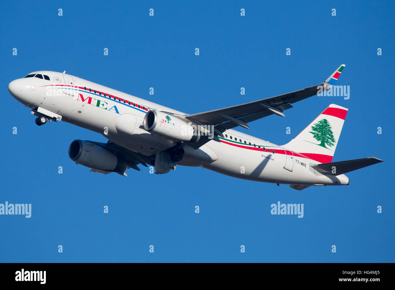 MEA Middle East Airlines Airbus A320 Aircraft Stock Photo