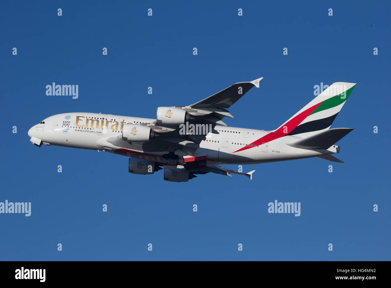 Emirates Airbus A380 Aircraft Stock Photo