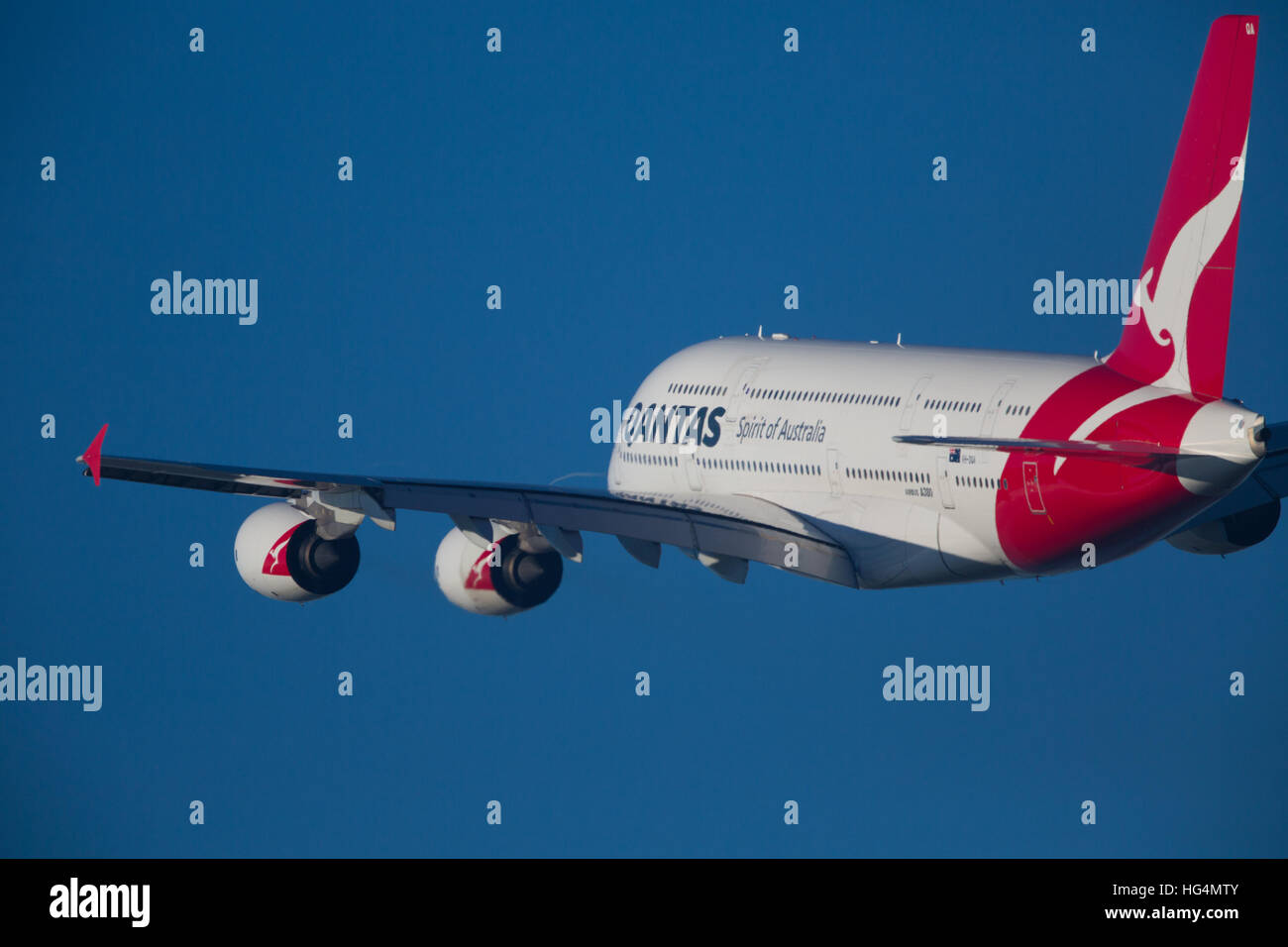 QANTAS Airbus A380 Aircraft Stock Photo