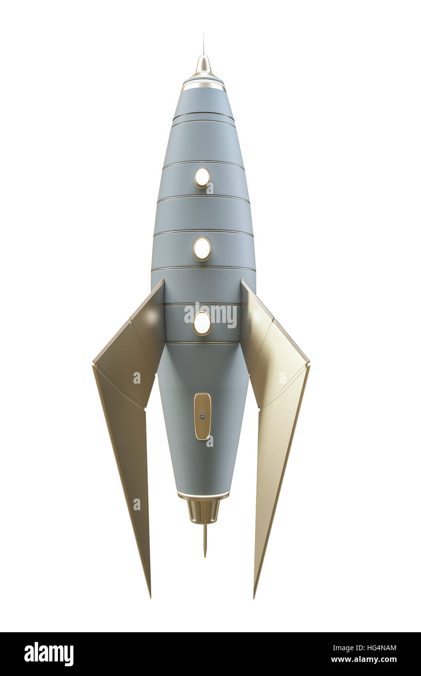 3d illustration of a space rocket isolated on white background Stock ...