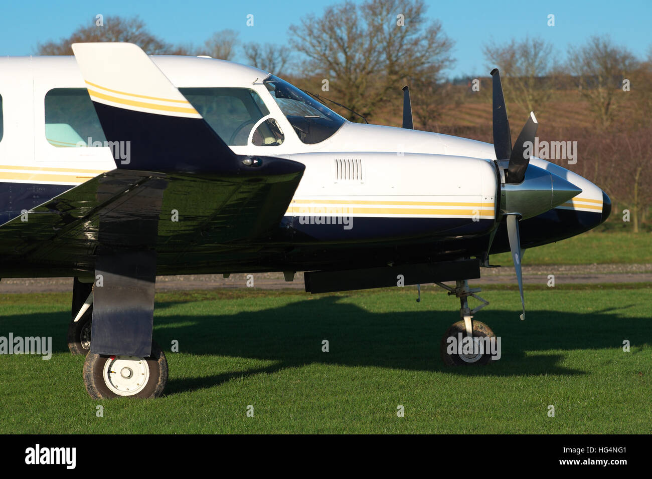 Piper Pa-31 Navajo executive aircraft twin engine propeller airplane built in 1979 Stock Photo