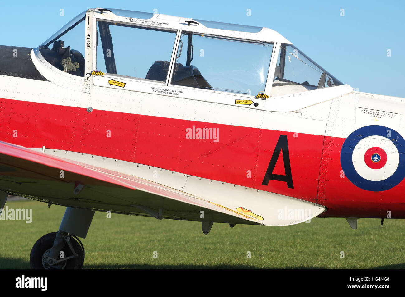 DHC 1 Chipmunk a basic training aircraft built in the 1950s and used by the RAF and Army Air Corps through to the 1980s in the UK Stock Photo