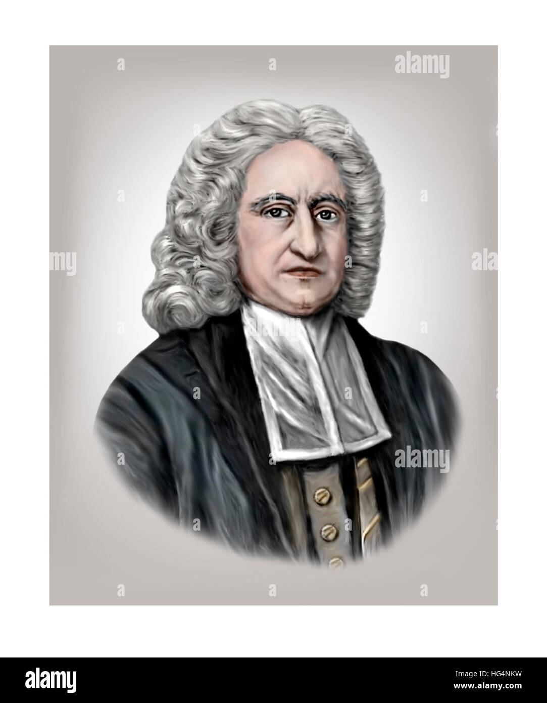 Edmond Halley, 1656-1742, Astronomer, Mathematician, Geophysicist, Meteorologist, Physicist Stock Photo