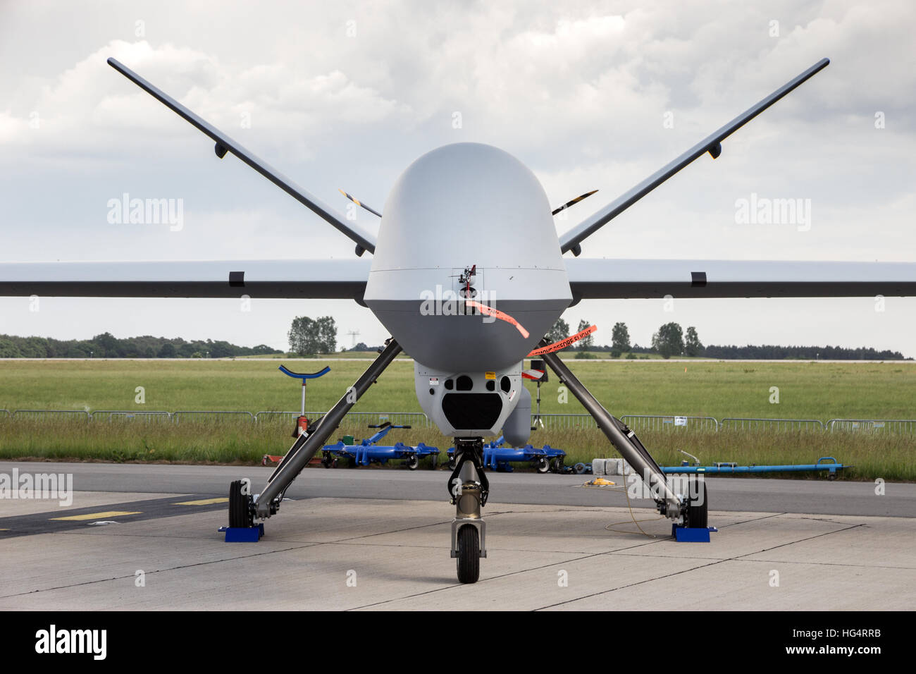 US Air Force MQ-9 Reaper drone on display at the Exhibition ILA Berlin Air Show. Stock Photo