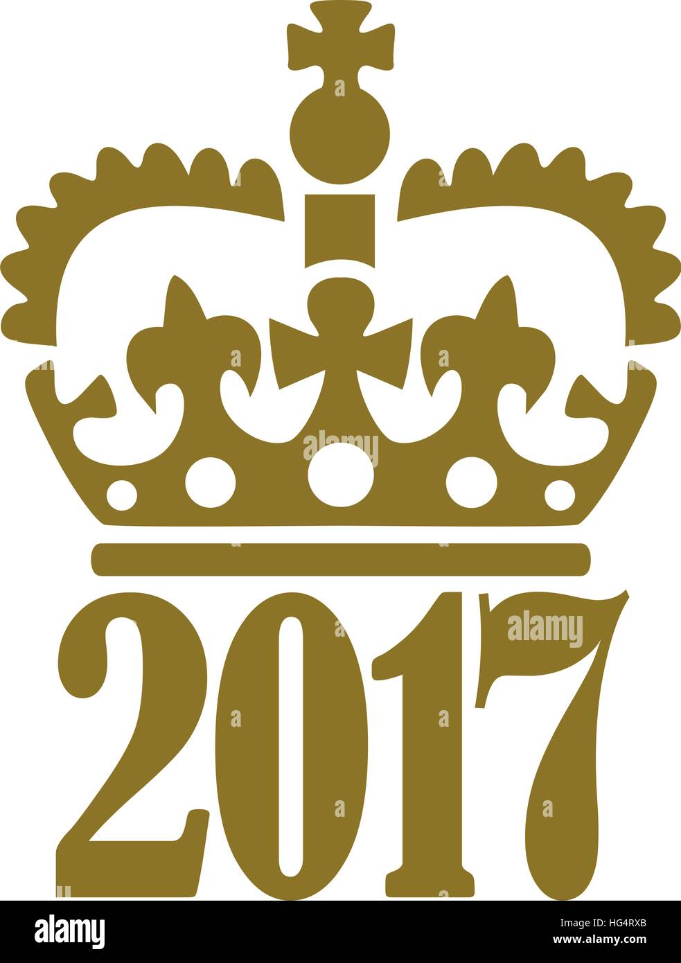 2017 with royal crown Stock Vector